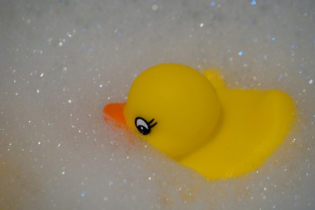 Rubber Duck in Bubbles