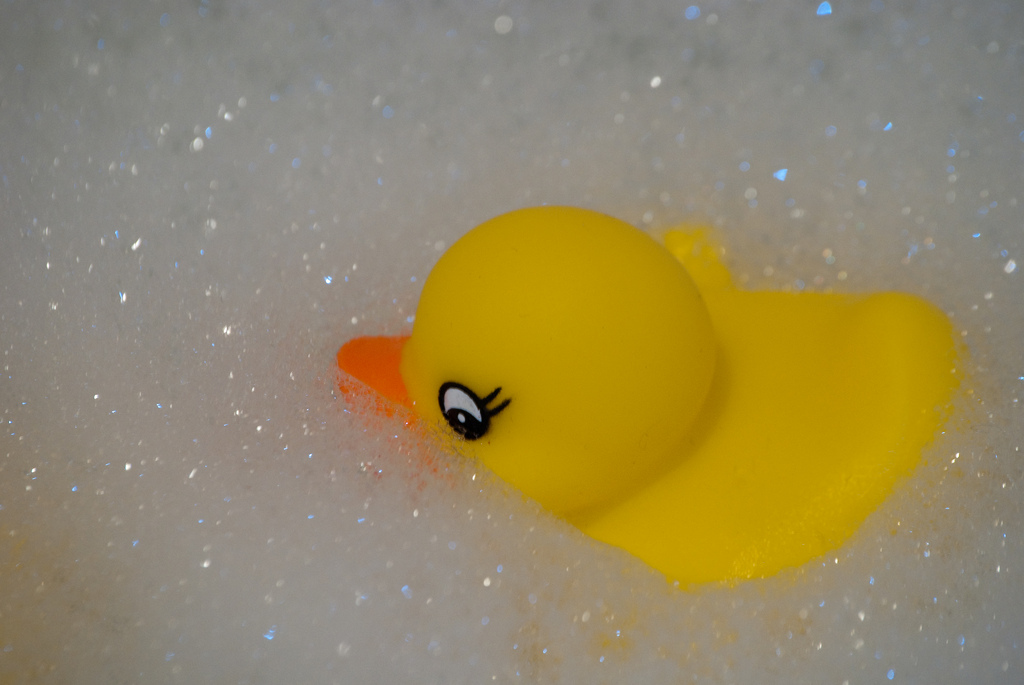 Rubber Duck in Bubbles