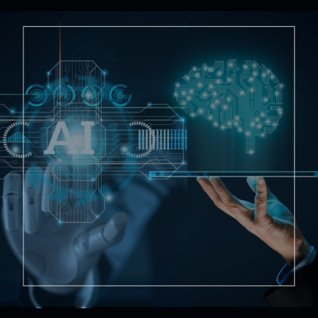 Imagery depicting AI-generating thinking, human meets machine